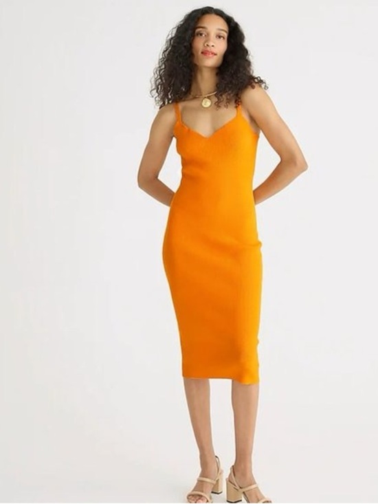 J. Crew Dresses & Skirts - J. Crew Orange Midi Dress